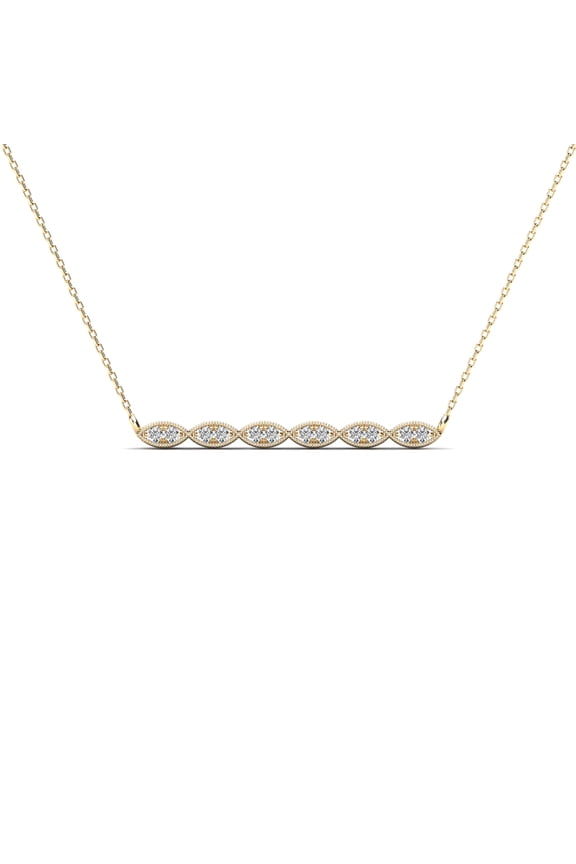 aaXia 14K Yellow Gold 1/20ct. TDW Diamond Bar Necklace