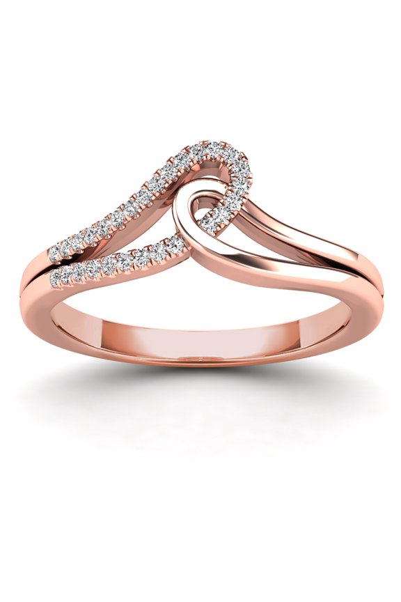 aaXia 18K Rose Gold 1/10ct. TDW Diamond Interlocking Loop Ring (H-I, I1-I2)