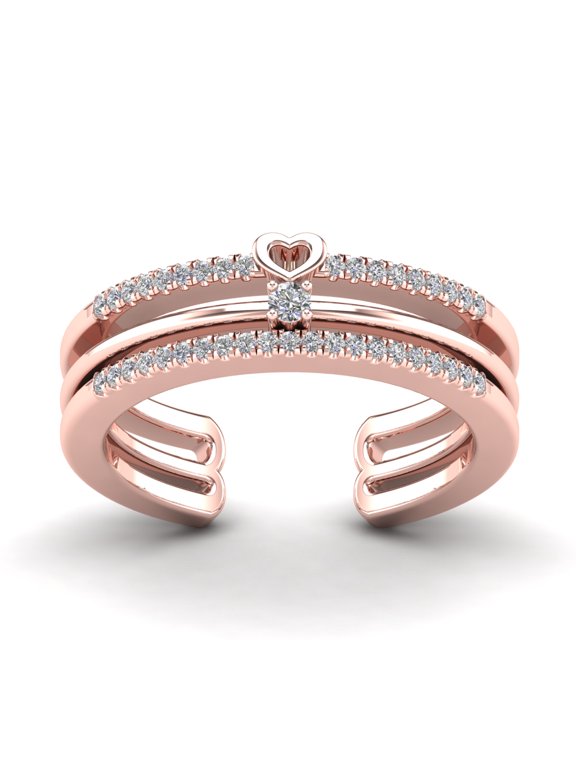 aaXia 18K Rose Gold 1/5ct. TDW Diamond Toe Ring (H-I, I1-I2)