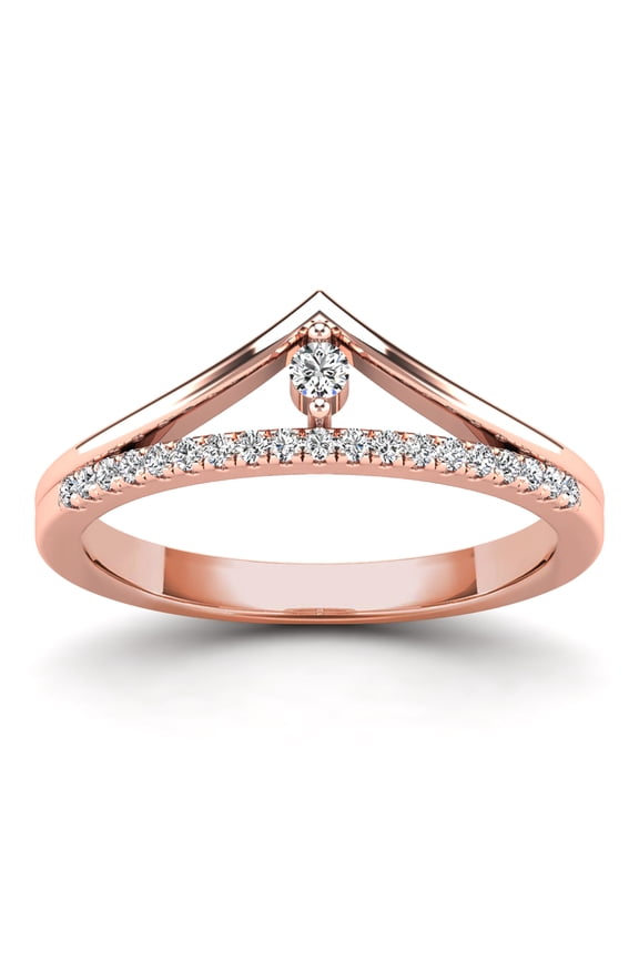 aaXia 18K Rose Gold 1/8ct. TDW Diamond Chevron Ring (H-I, I1-I2)
