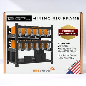 aaawave 12GPU Open Frame Mining Rig Frame Chassis for Crypto Coin Currency Mining ETH LTH Zcash