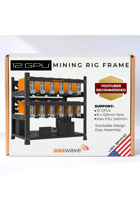 12GPU Open Frame Mining Rig Frame Chassis for Crypto Coin Currency Mining ETH LTH Zcash