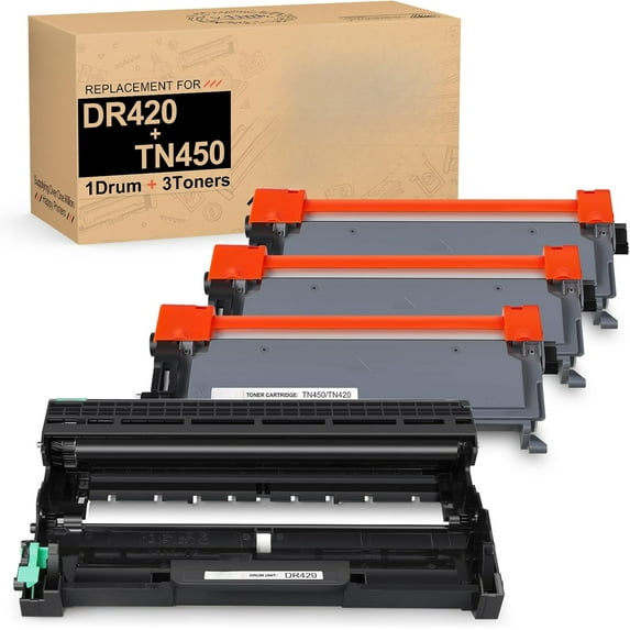 ab Compatible TN450 Toner Cartridge and DR420 Drum Replacement for Brother TN450 TN420 DR420 Toner Drum Set for Brother HL-2270dw HL-2280dw HL-2230 HL-2240d MFC-7240 MFC-7360n MFC-7860dw Printer