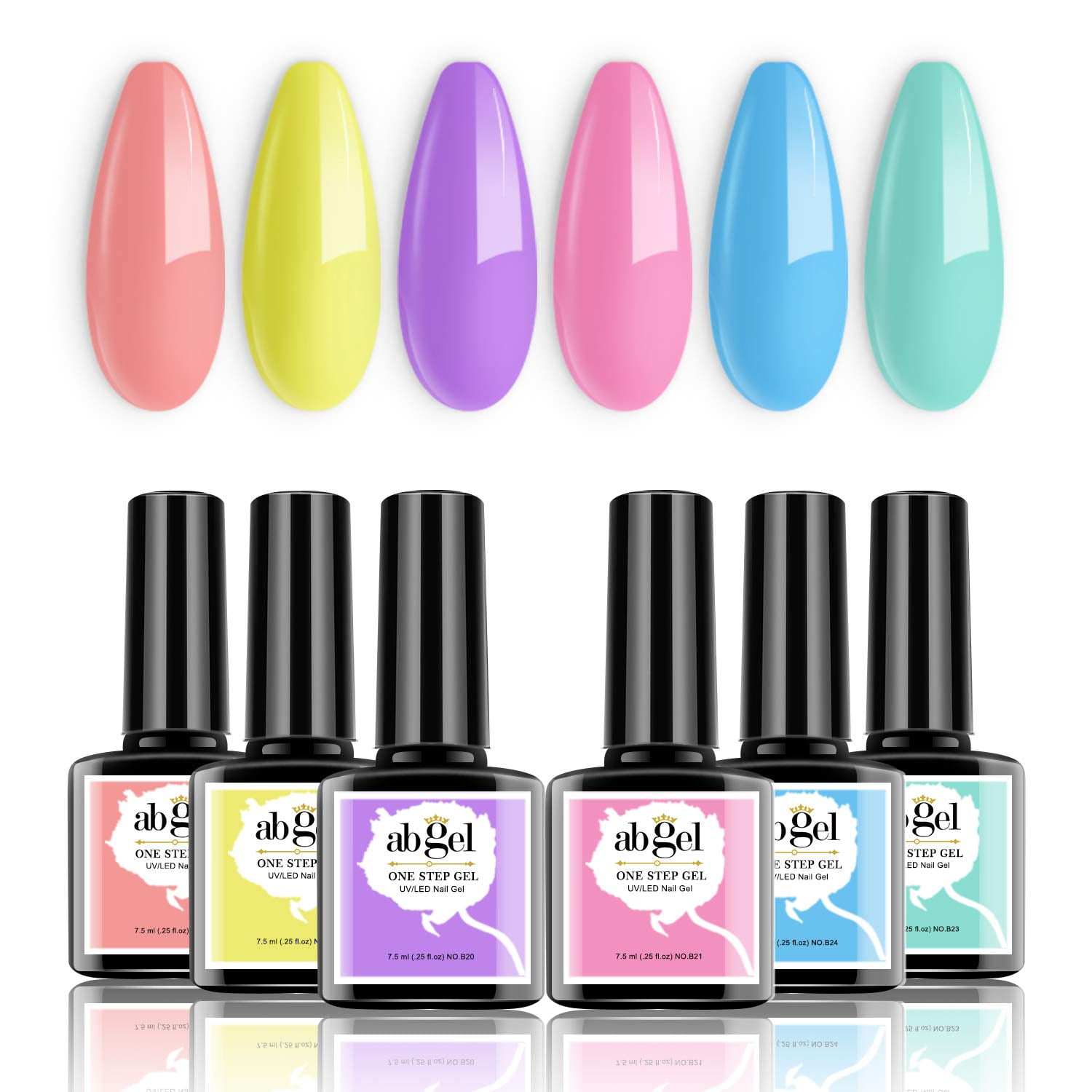ab gel One Step Gel Nail Polish Set 6 Colors Spring Summer Gel Polish