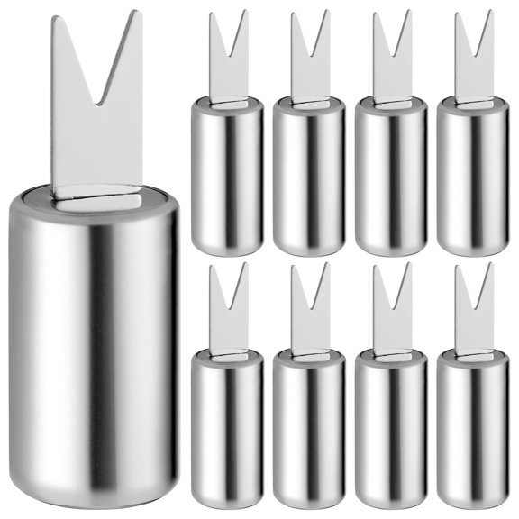 GAXIRE Stainless Steel Corn Holders Forks Silver 10Pcs 2.4X0.7X0.7In