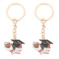 thumbnail image 1 of abbageba 2Pcs Graduation Keychain Bachelor Cap Keyrings Backpack Hanging Charm Graduation Season Gift, 1 of 5