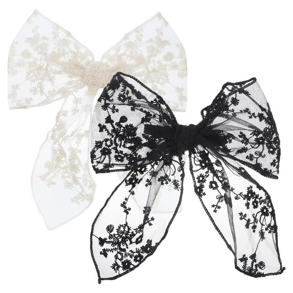 2pcs Hair Bows Women Lace Bow Hair Clips Large Bow Clips Vintage Hair Accessories