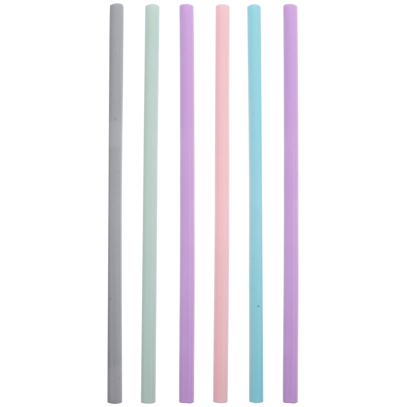 abbageba 6pcs Reusable Silicone Straws Extra Long Drinking Straws Food Grade Straw