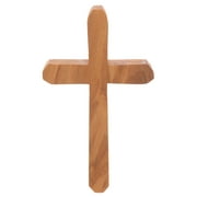 abbageba Christian Wooden Desktop Decor Cross Handheld Wooden Cross Holding Wooden Cross
