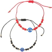 abbageba Evil Eye Charm Bracelet Set - Handmade Braided Rope Lucky Jewelry for Couples