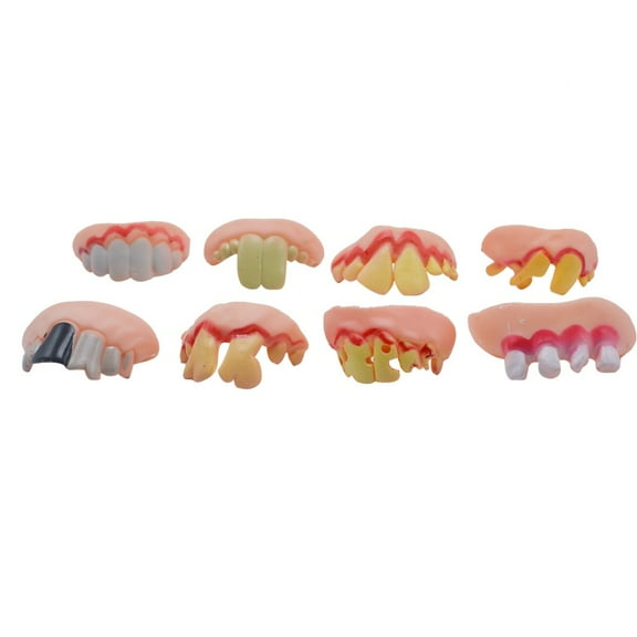 abbageba Halloween Funny Zombie Teeth Braces Set Tricky Toy Buckteeth Denture Party Props Supplies