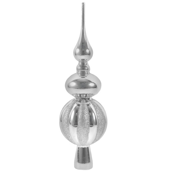 abbageba Spherical Xmas Tree Topper 23CM Silver