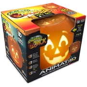 Jabberin Jack Blink Tech Talking Animated Pumpkin with 8 Inch Screen and Built-in LED Light Array Projector + Speaker Includes 40 Minutes of Content