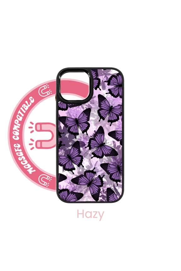 Purple Butterflies MagSafe iPhone Case for iPhone 16 Pro Max