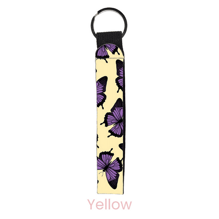 abbyrose Purple Butterflies Wristlet Key Chain