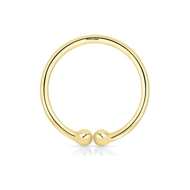 abhooshan Pure 92.5 Sterling Silver Gold Plated ClipOn Nose Ring No