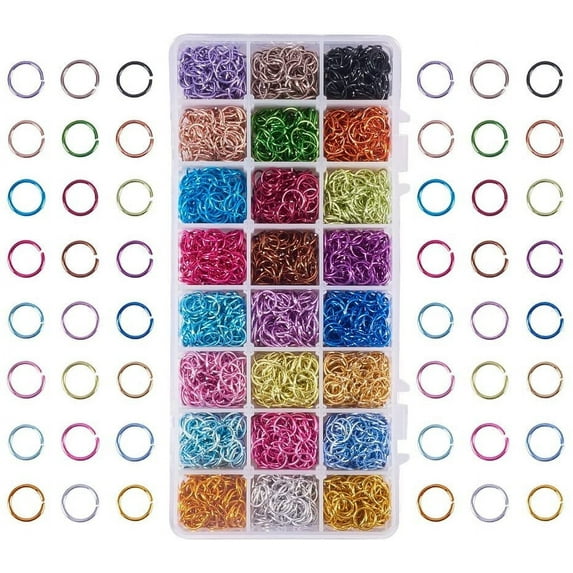 about 2400pcs 24 Color 10mm Aluminum Jump Rings Open Jump Rings for Choker Necklaces Bracelet Chain Maille Jewelry Making