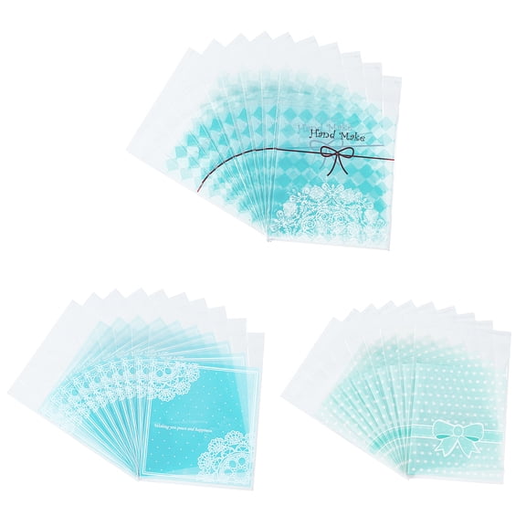 about 290pcs OPP Cellophane Bags Clear Plastic Self Sealing Envelope bag about 5x3.8 Inches for Jewelry Party Candy Cookies Blue Series color