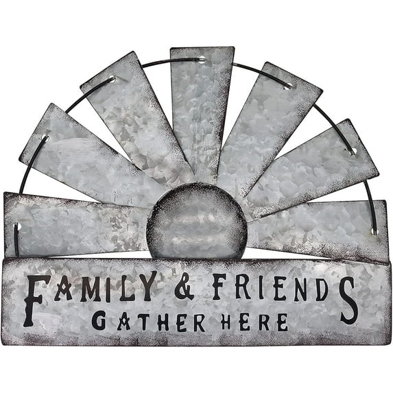 aboxoo Metal Half Windmill Decor, Rustic Farmhouse Wall Art Decor, Metal Art Wall Decor for Living Home Bedroom Dark Kitchen