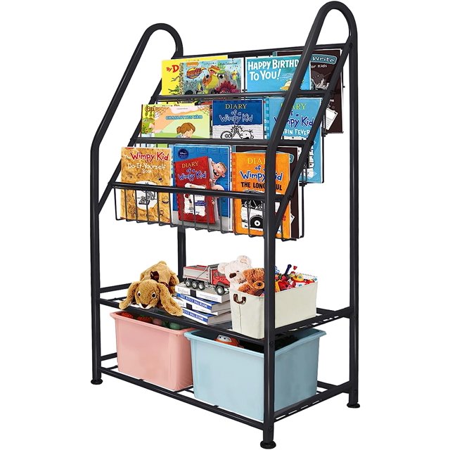 aboxoo Metal Kids Bookshelf, Large Toy Chest & Organizer, Children's