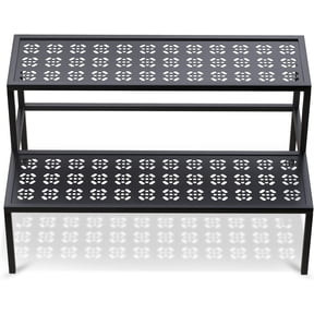 Aboxoo 2-Tiers Metal 31" x 8.9" x 2.5" Plant Stand, Black