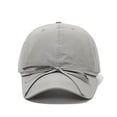 thumbnail image 1 of VONCOS Adjustable Baseball Cap for Women Cotton Breathable Sun Hat with Bow Foldable Soft Gray Casual Cap, 1 of 3
