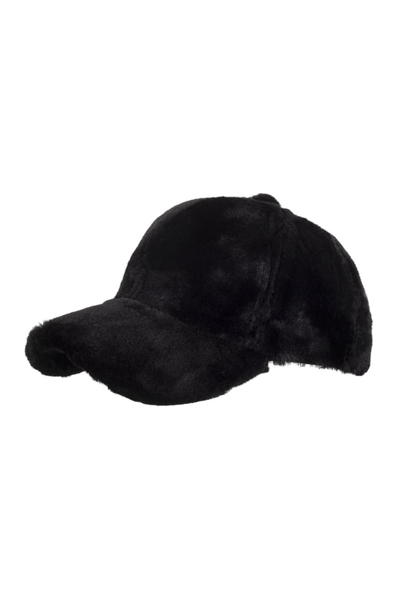 Black Plush Female Baseball Cap - The Ultimate Winter Choice for Females, Soft and Warm with Adjustable Fit