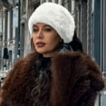 thumbnail image 1 of absanyy Faux Faux Fur Hats for Women Fashion Warm Winter Cap for Party Cold Weather Outdoor,White, 1 of 4