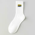 thumbnail image 1 of VONCOS Mens Athletic Crew Socks 6-Pack, Pima Cotton Sports Socks for Workout & Running, Moisture Wicking Gym Socks with Embroidered Logo, White,Size Free Size, 1 of 2