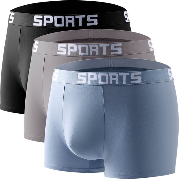 VONCOS Mens Cotton Boxer Briefs 3-Pack, Soft & Breathable Boxers for Men Big and Tall (L-5XL), Multipack Underwear for Everyday Comfort & Light Sports,Size L