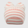 thumbnail image 1 of absanyy Winter Knit Beanie for Women Warm Cozy Striped Cat Ear Hat,for Outdoor Cold Weather,Pink, 1 of 3