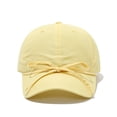 thumbnail image 1 of VONCOS Womens Baseball Cap Cotton Adjustable Sun Hat with Bow Breathable Foldable Soft Yellow Cap for Women, 1 of 3