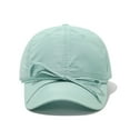 thumbnail image 1 of VONCOS Womens Cotton Baseball Cap with Bow Adjustable Breathable Sun Hat for Women Foldable Light Blue Cap, 1 of 3