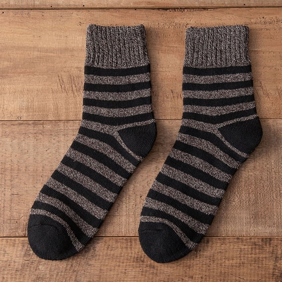 VONCOS Womens Crew Socks Brown Striped - Stretchy, Breathable Everyday Socks with Seamless Toe & Ribbed Cuff,Size Free Size