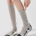 thumbnail image 1 of VONCOS Womens Knee High Socks 2-Pack, Soft Cotton Ribbed Crew Socks for Women, Gray Heather Everyday Socks,Size Free Size, 1 of 3