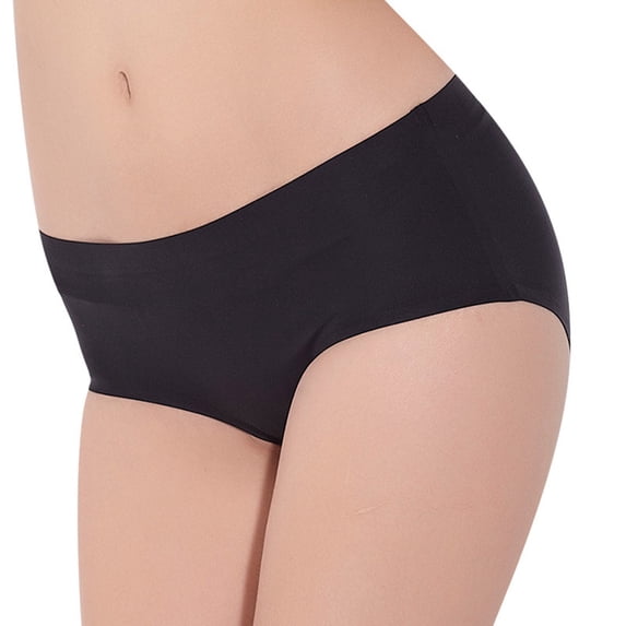 VONCOS Womens Seamless No Show Panties Invisible Underwear, Black Comfort Fit Briefs with Soft Waistband, Nylon Spandex, 1-Pack Size M/L,Size M