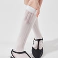 thumbnail image 1 of VONCOS Womens White Knee High Socks, Soft Cotton Ribbed Crew Socks 2-Pack, Breathable Everyday Socks for Women,Size Free Size, 1 of 3