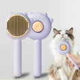 thumbnail image 1 of absob Pet Grooming Brush for Cats and Dogs, Self-Cleaning Sliker Brush for Removes Loose Undercoat, Mats, and Tangled Hair, Shedding Brush for Short or Long Haired Cats/Dogs (Purple-B), 1 of 7