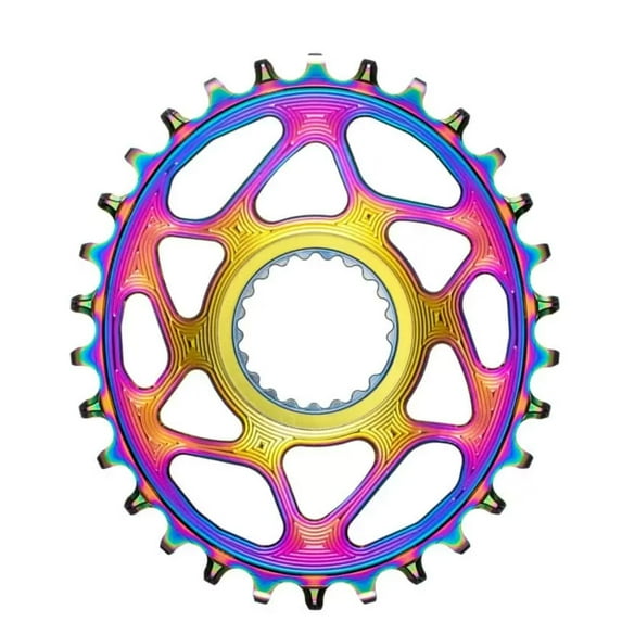 absoluteBLACK Compatible with Shimano Direct Mount Oval Chainring, 30T - PVD Rainbow