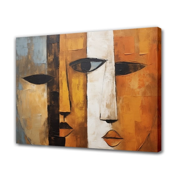 abstract depiction of two side-by-side human faces Poster Decorative Painting Canvas Wall Art Living Room Posters Bedroom Painting,Frame-style,24x36inch(60x90cm)