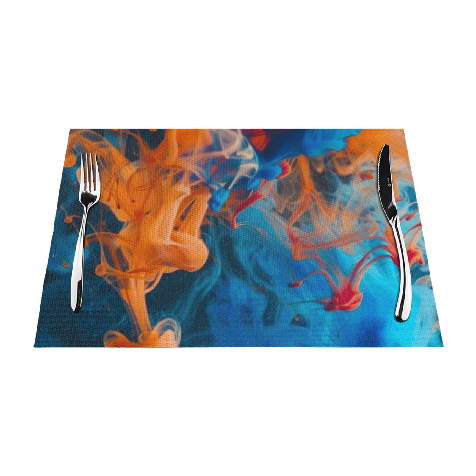 abstract ink diffusion in water Table mat can be wiped, dinner mat set