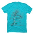 thumbnail image 1 of abstract winter tree Mens Ocean Blue Graphic Tee - Design By Humans  S, 1 of 3