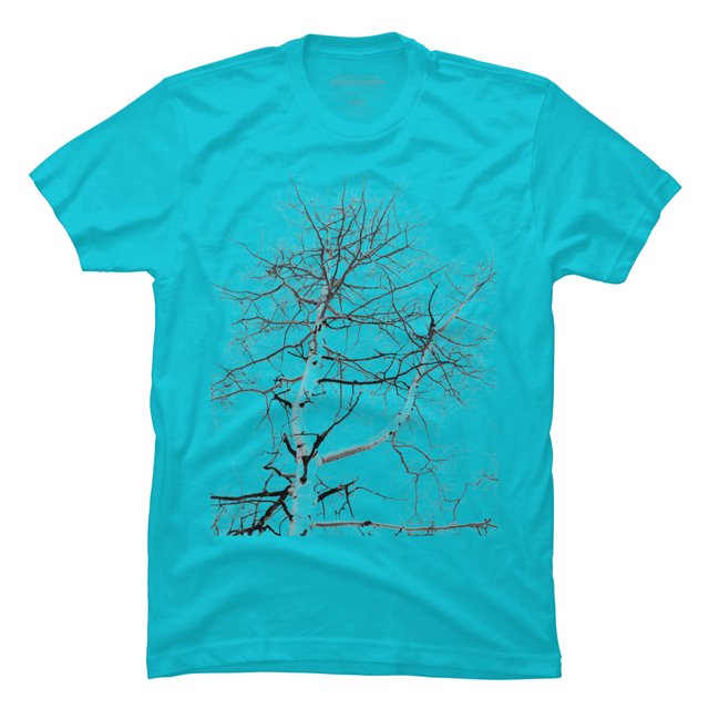 abstract winter tree Mens Ocean Blue Graphic Tee - Design By Humans  S