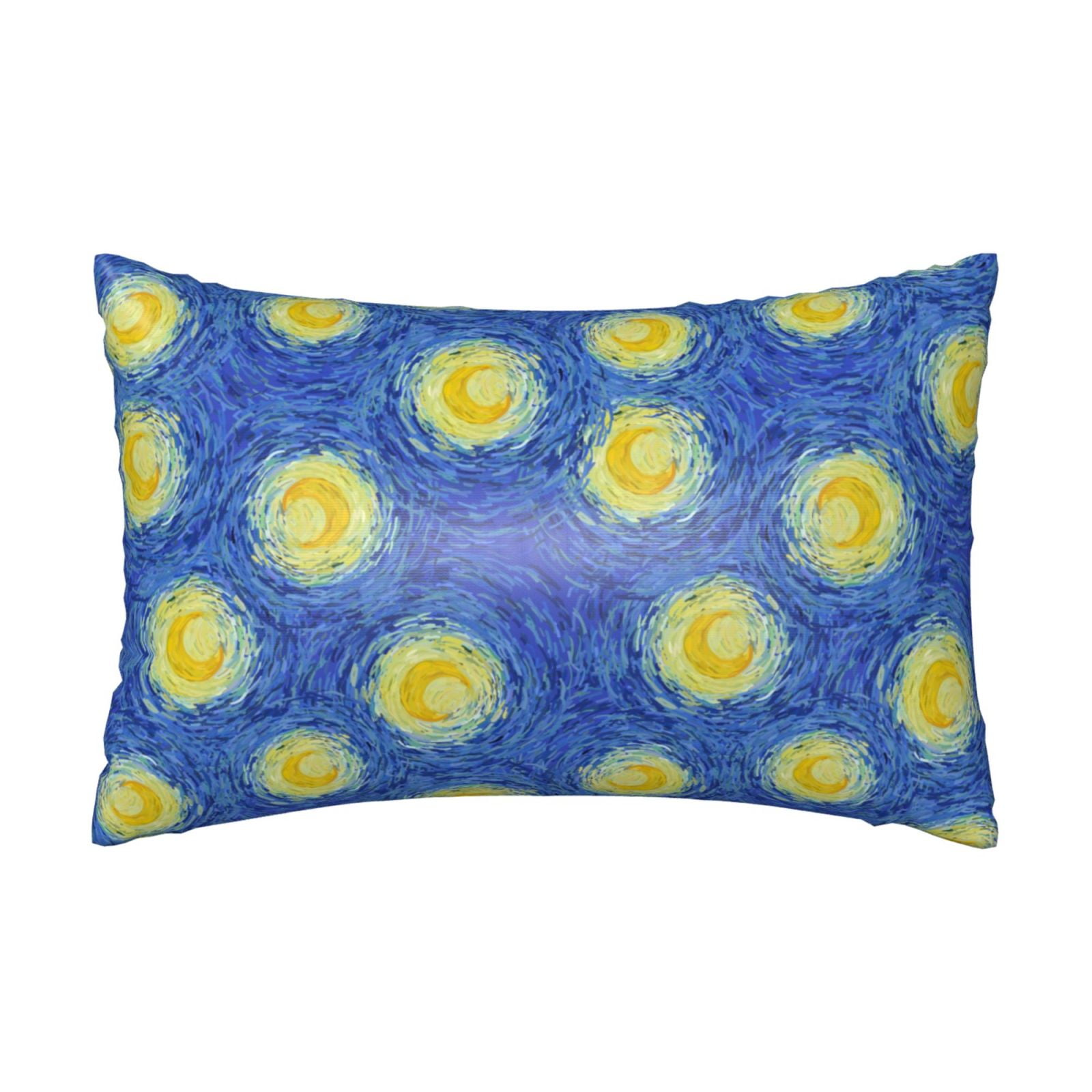 abstract yellow moon blue sky Silk Satin Pillowcase for Hair and Skin