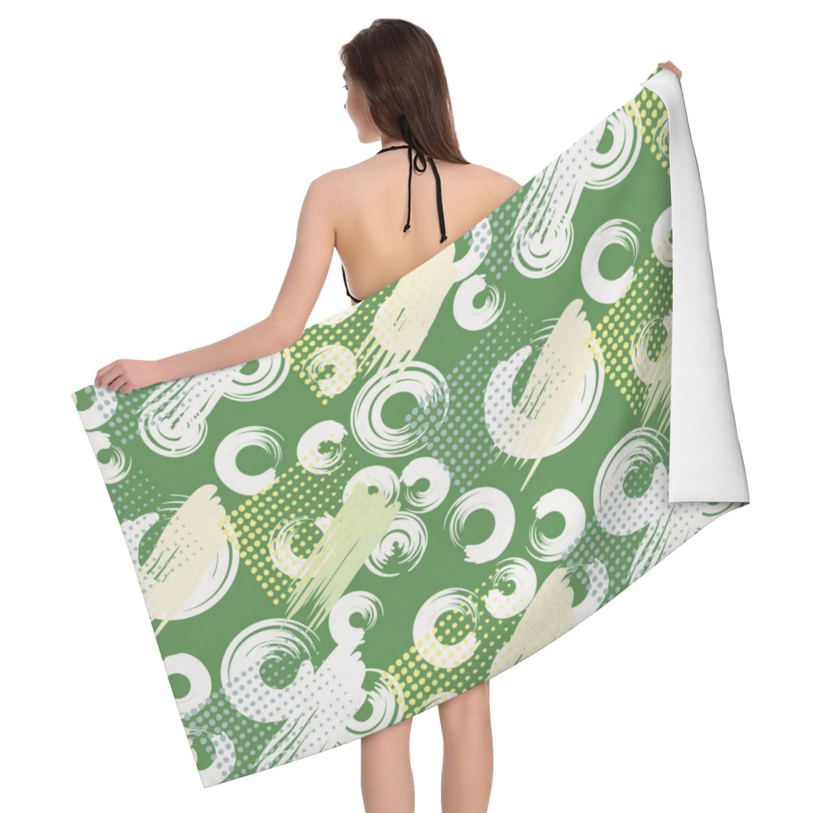 abstractly green pattern Bath Towel Towels for Bathroom, Beach Towels