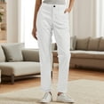 thumbnail image 1 of ZunFeo Cargo Pants for Women Elastic High Waist Khaki Pants with Pockets Fall Winter Casual Work Trouser White M, 1 of 7