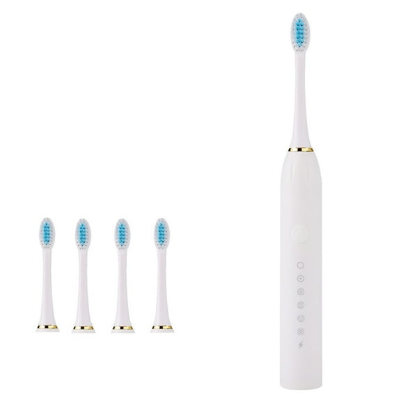 absuyy Electric Toothbrushes with 4 Replacement Brush Heads Rechargeable Whitening Power Sonic Tooth Brush for Adults and Kids ,Smart Timer ,6 Modes ,1 Count