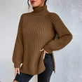 thumbnail image 1 of absuyy High Neck Sweaters for Women Warm Cable Knit Sweaters Long Sleeve Tunic Tops, 1 of 9