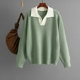 thumbnail image 1 of absuyy Pullover Sweaters for Women Fall Winter Sweaters Casual Vintage Long Sleeve Knit Tops, 1 of 5