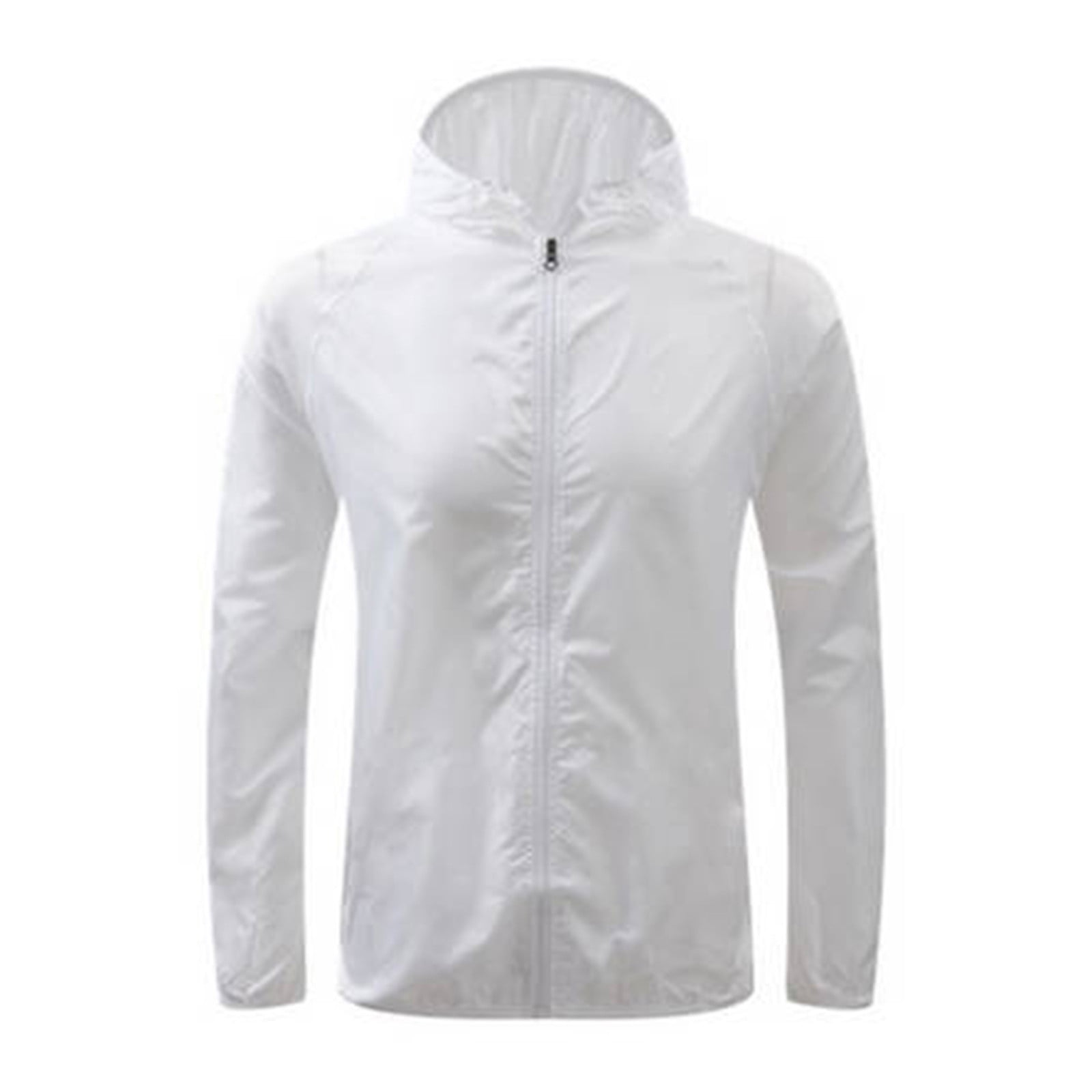 BXJX Windbreaker Jackets for Women Solid Color Pockets without Hood ...
